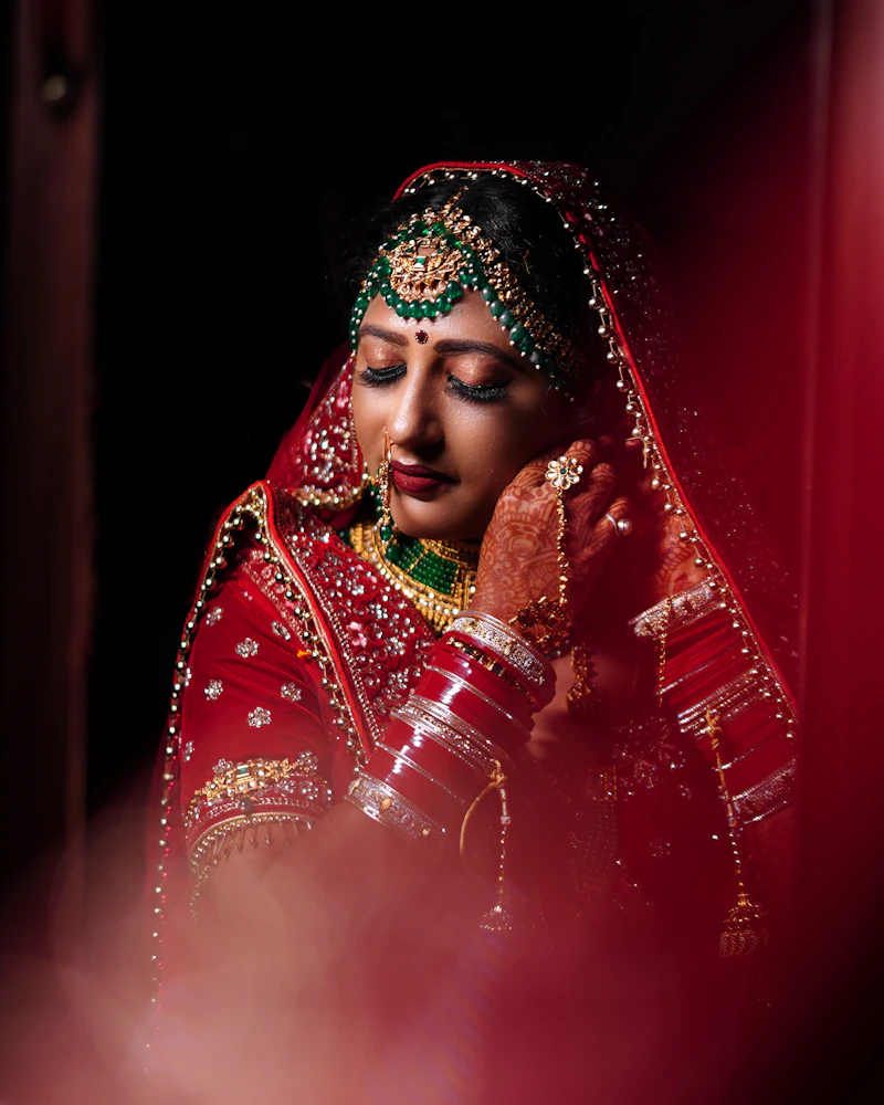 Evening engagement makeup with deeper eyes and lip in warm hall light, Finenticee client Bhubaneswar